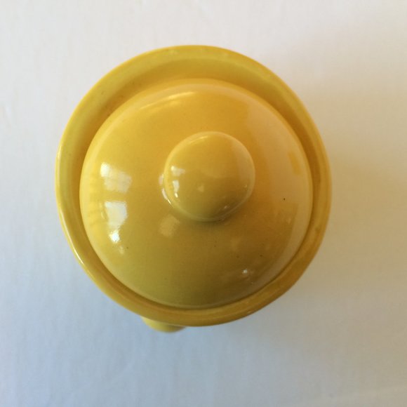 Funny Scary Face 3D Protruding Nose Sugar Bowl Creamer Set Mustard Yellow - Picture 7 of 11